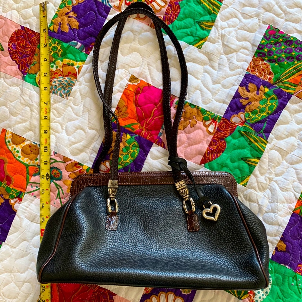 Brighton black pebbled leather purse bag handbag